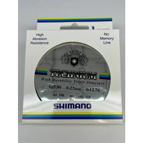 удилище спиннинговое shimano technium ax predator 9 0 h tecaxf90h 2 74 м Леска SHIMANO technium 0.22 мм. 5.8 кг. 100 м. рыболовная летняя