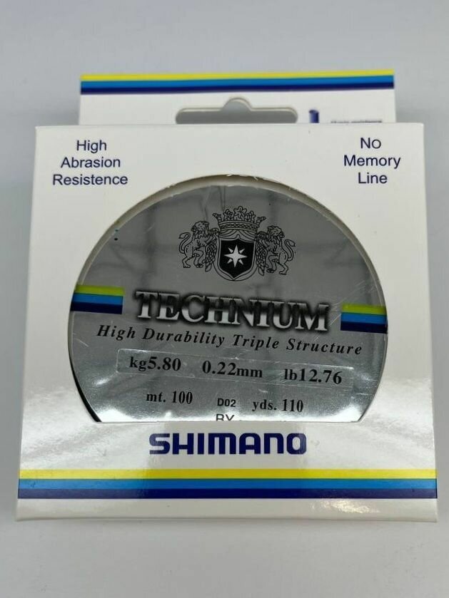 Леска SHIMANO technium 0.30 мм. 8.6 кг. 100 м