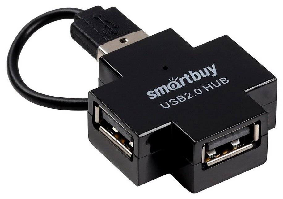 USB 2.0 Хаб Smartbuy 6900, 4 порта, (SBHA-6900-K), черный