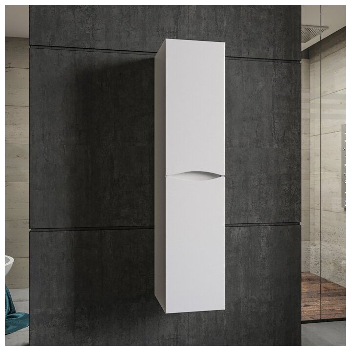 Шкаф-пенал для ванной Вега белый глянец