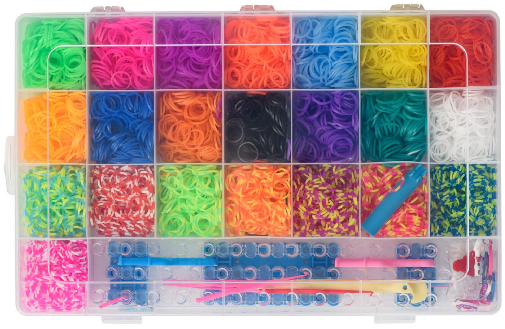 Большой набор для плетения из резинок (4400 шт.), Kids Zone, Силиконовые резинки для браслетов, рукоделия