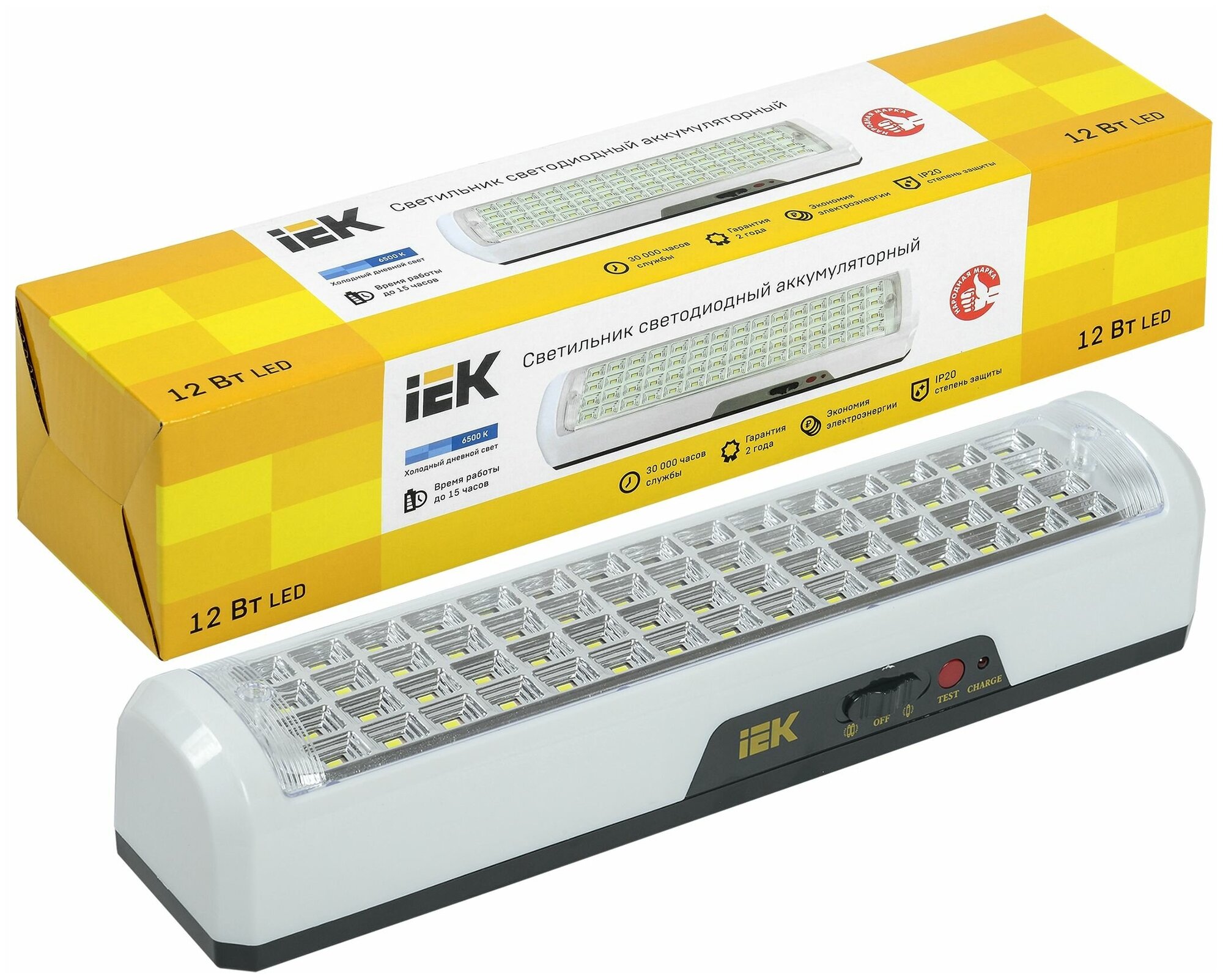 Светильник IEK ДБА 3928 аккумулятор 15ч 12Вт - фото №2