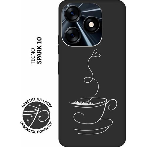 Матовый Soft Touch силиконовый чехол на Tecno Spark 10, Техно Спарк 10 с 3D принтом Coffee Love W черный матовый soft touch силиконовый чехол на tecno spark 10 техно спарк 10 с 3d принтом brain plus heart w черный