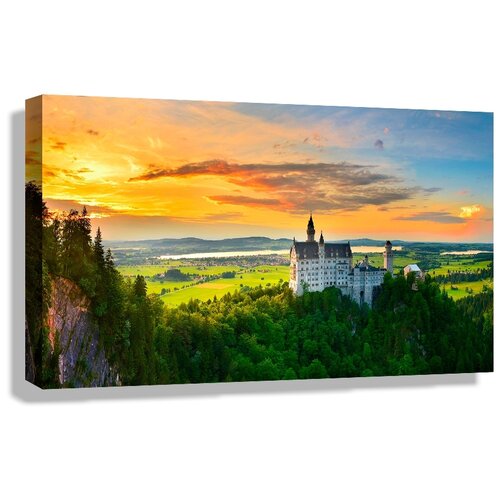 фото Картина 60x40 см на холсте замок нойшванштайн на закате, германия drabs