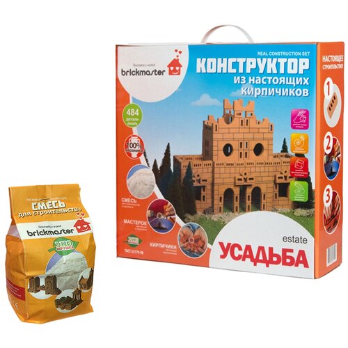 Конструктор Brickmaster Из настоящих кирпичиков 106 Усадьба + Смесь для строительства 001, 484 дет.