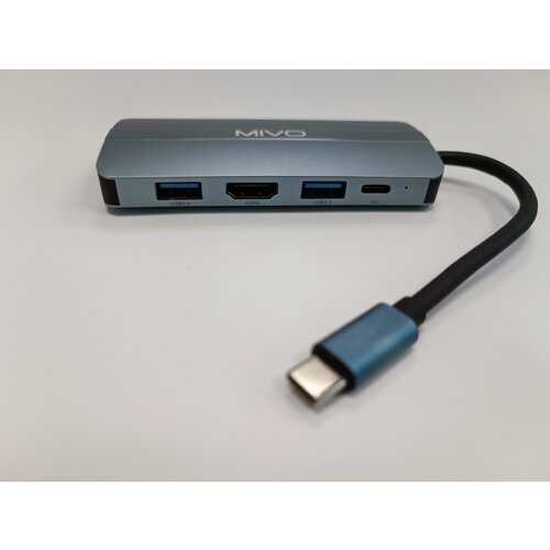 USB HUB разветвитель 9в1Type-C Adapter Type-C to PDх1+HDMIх1+USB2.0х2+USB3.0х1+USB-Cх1+SDх1+TFх1+LANх1 Mivo MH-9011