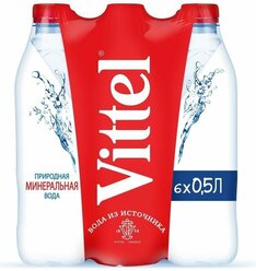 Минеральная вода Vittel негазированная, ПЭТ, 6 шт. по 0.5 л