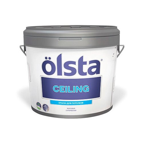 Краска интерьерная Olsta Ceiling для потолков 0,9 л краска интерьерная olsta wall and ceiling прозрачная 0 9 л