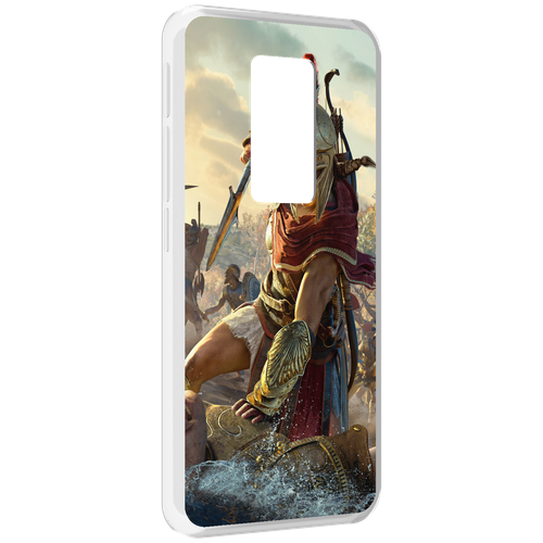 Чехол MyPads Assassin's Creed Odyssey Kassandra мужской для Motorola Defy 2021 задняя-панель-накладка-бампер