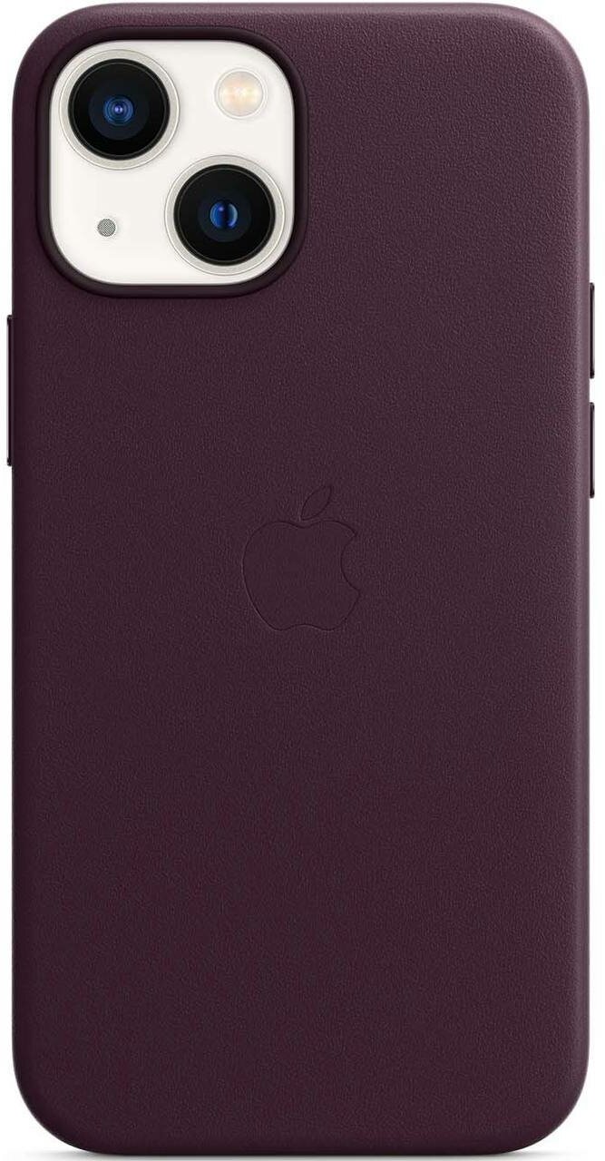 Чехол MagSafe кожаный совместим с iPhone 13, Тёмная вишня