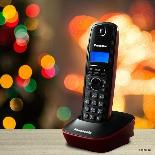 Р/Телефон Dect Panasonic KX-TG1611RUR красный/черный АОН - фотография № 12