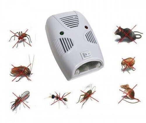 Ультразвуковой отпугиватель грызунов и насекомых 10х6х2 для борьбы с мышами муравьями мухами в доме квартире площадью от 80 до 200 м2