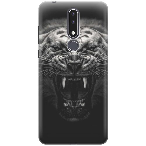 фото Gosso ультратонкий силиконовый чехол-накладка для nokia 3.1 plus с принтом "оскал тигра"