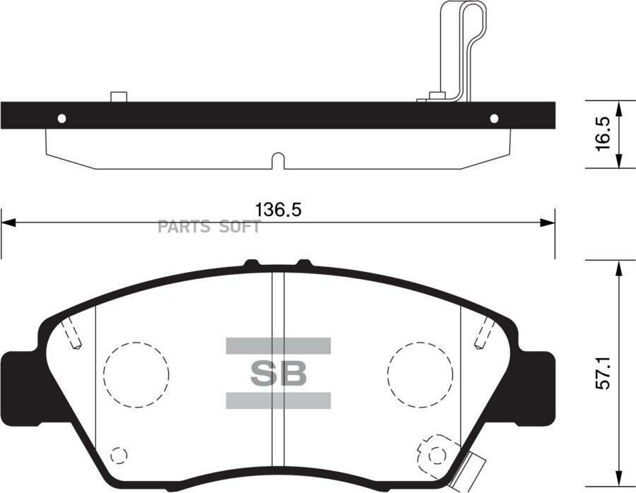 SANGSIN BRAKE SP1435 SNS_[45022S5BJ00] ! коодки дисковые п.\ Honda Civic 03>