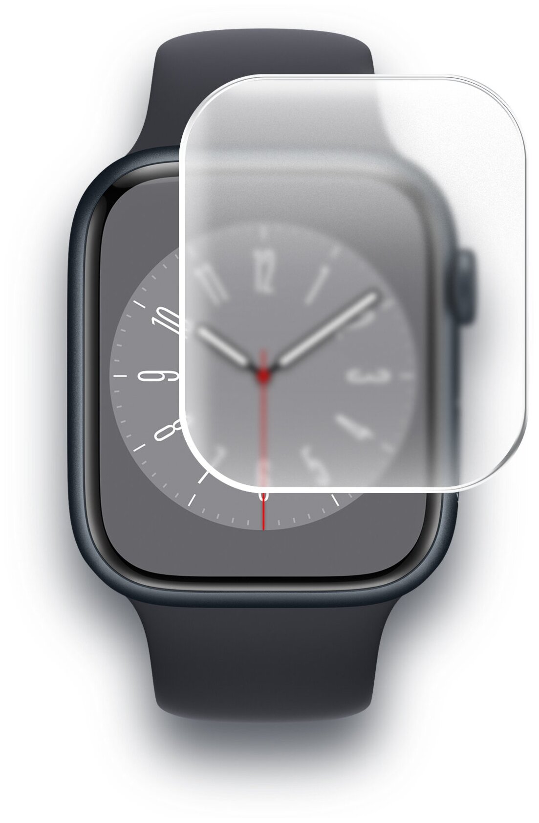 Защитная пленка на Apple Watch 8 (45mm) (Эпл вотч 8 45 мм) на Экран матовая гидрогелевая с олеофобным покрытием полноклеевое, Miuko