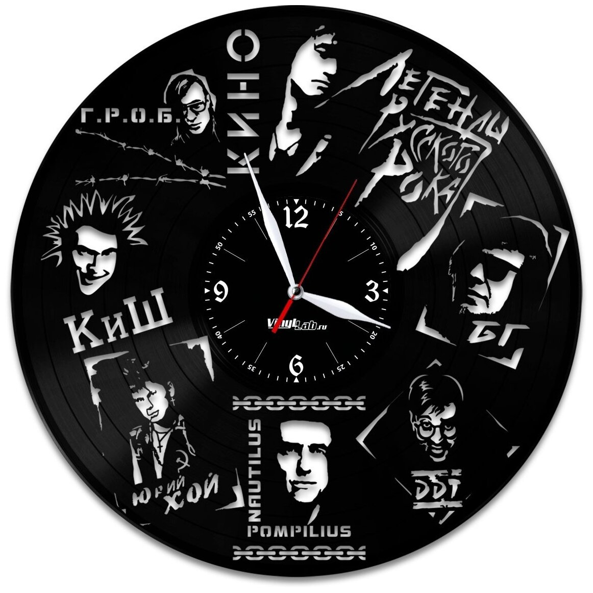 Часы из виниловой пластинки (c) VinylLab Легенды Рока