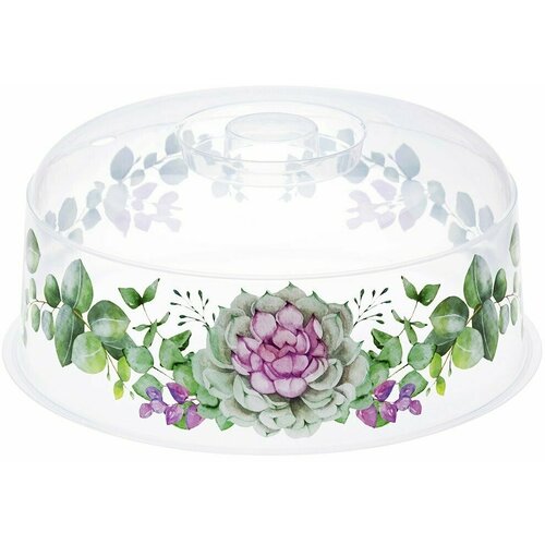 Крышка для СВЧ, полипропилен, 245 мм, Idea, Деко Каменная роза, М 1416