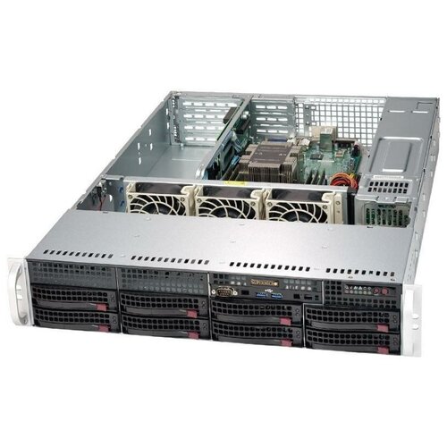 Сервер Supermicro SuperServer 5029P-WTR без процессора/без ОЗУ/без накопителей/количество отсеков 3.5 hot swap: 8/2 x 500 Вт/LAN 10 Гбит/c