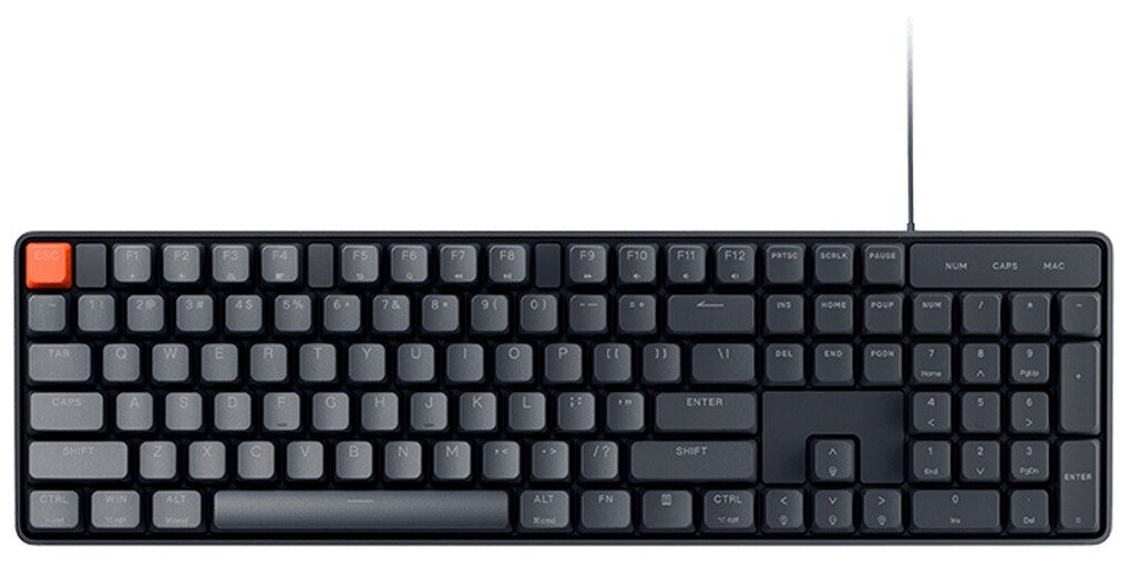 Клавиатура проводня Xiaomi Mi Wired Mechanical Keyboard (Blue Switсh/Green axis) английская раскладка чёрная