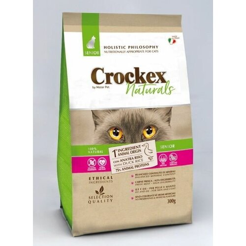 CROCKEX Wellness SENIOR 300 г сухой корм для взрослых кошек утка с рисом 5 шт