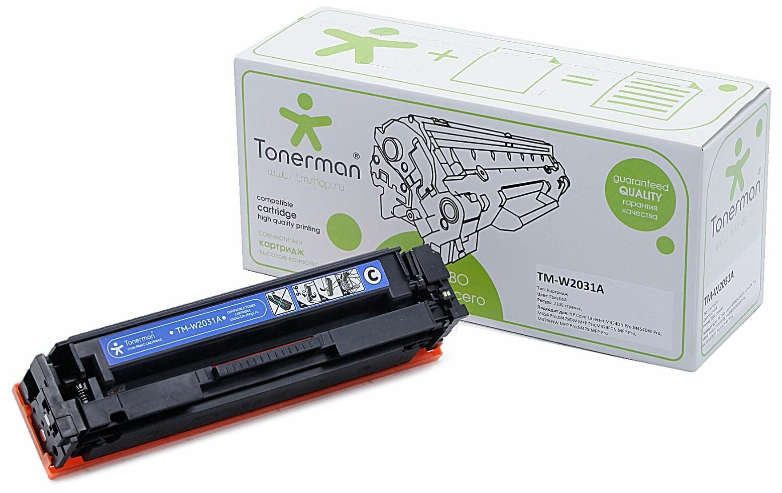 Картридж Tonerman W2031A 415A без чипа для HP Color LaserJet M454, M454DN, M454DW Pro; M479, M479DW, M479FDN, M479FNW, M479FDW MFP Pro