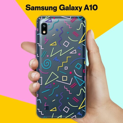 Силиконовый чехол Цветной узор на Samsung Galaxy A10 пластиковый чехол цветочный узор 10 на samsung galaxy a10 самсунг галакси а10