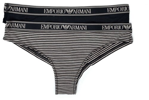 Комплект трусов  бразильяна EMPORIO ARMANI, размер L (44IT), черный, 2 шт.