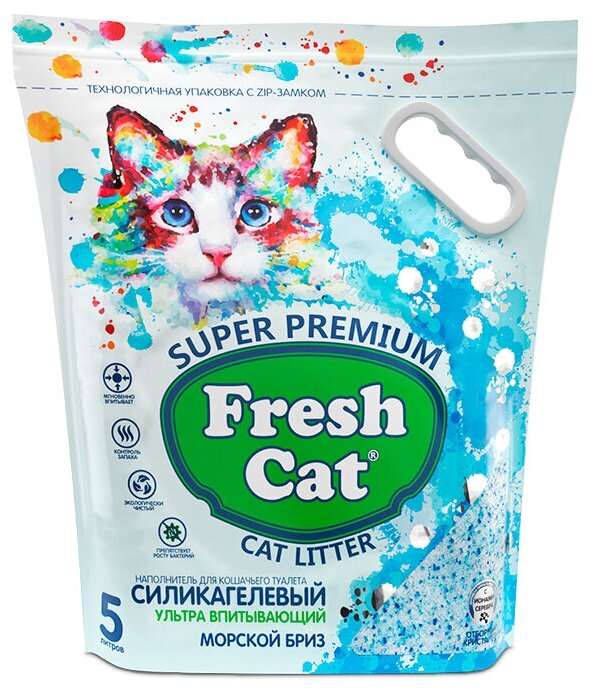 Впитывающий наполнитель Fresh Cat Морской бриз 5 л