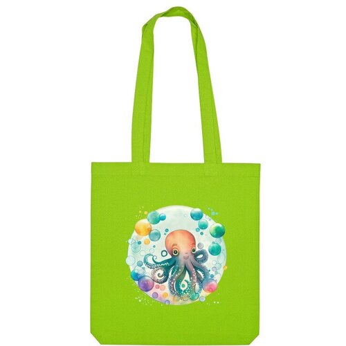 Сумка шоппер Us Basic, зеленый сумка милый осьминог ярко синий