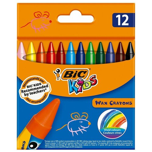 Мелки восковые 12 цветов BIC 927829