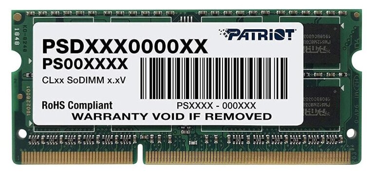 PATRIOT DDR3 SO PSD34G1600L2S 4GB - фото №1