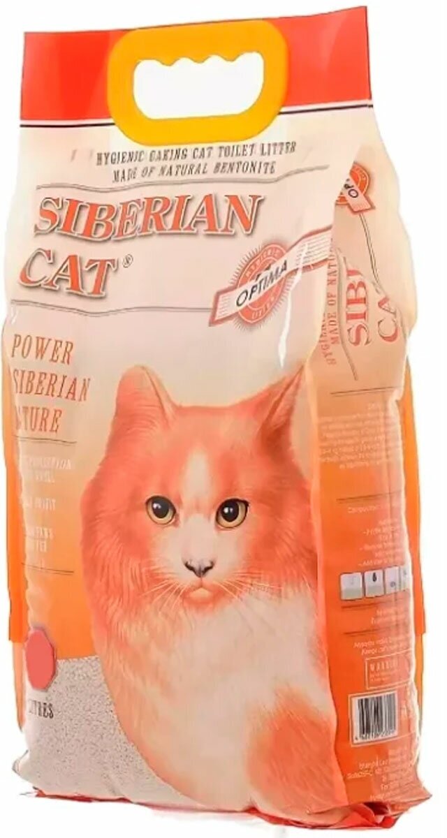Сибирская кошка оптима наполнитель комкующийся для туалета кошек (10 + 10 л)