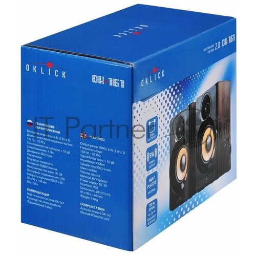 Колонки 20 Oklick OK-161 OK-161 коричневый 6 Вт питание - USB порт 176700₽