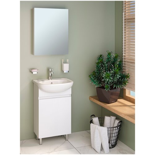Мебель для ванной / Runo / Лада 40 / белый / тумба с раковиной Mango 40 / шкаф для ванной / зеркало для ванной
