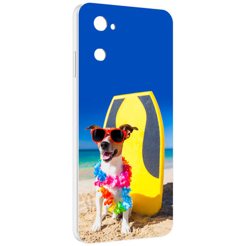 Чехол MyPads Гавайская-собака для UleFone Note 12 / Note 12P задняя-панель-накладка-бампер