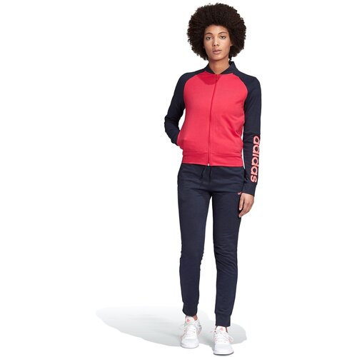 фото Костюм adidas, олимпийка и брюки, силуэт прилегающий, карманы, регулируемые манжеты, размер xxs int, розовый, синий