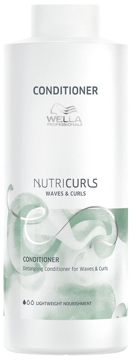 Wella Professionals бальзам NutriCurls Detangling Conditioner for Curls & Waves Облегчающий расчесывание кудрявых и вьющихся волос, 1000 мл