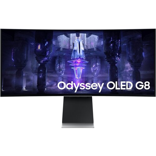 Монитор Samsung 34 Odyssey OLED G8 S34BG850SI серебристый OLED LED 219 MM полуматовая HAS 250cd 178гр178гр 3440x14 13875000₽