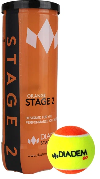 Мяч теннисный детский DIADEM Stage 2 Orange Ball, арт. BALL-CASE-OR, уп. 3 шт