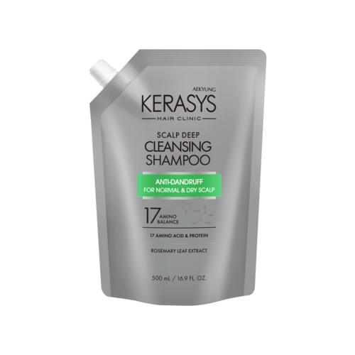 KeraSys Шампунь освежающий для сухой кожи - Hair clinic cleansing shampoo anti dandruff з/б, 500мл