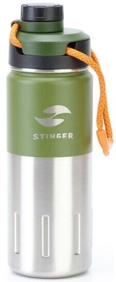 Термобутылка Stinger , 0,5 л, сталь/пластик, зелёный мох, 7,5 х 23,1 см