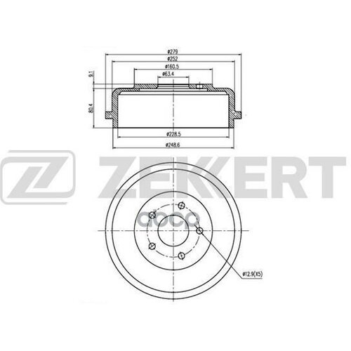 Барабан Торм Зад Ford Tourneo Connect 02- Transit Connect 02- Zekkert арт bs-5233 10800₽