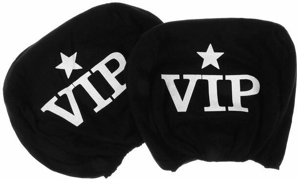 Чехлы на подголовник "VIP", черные, набор 2 шт