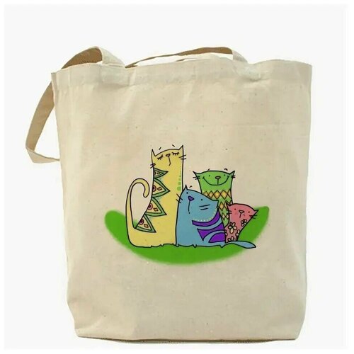 фото Сумка шоппер повседневная, текстиль, бежевый нет бренда