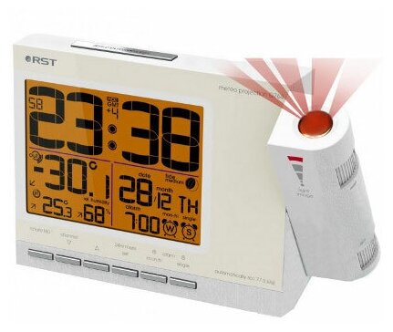 Часы проекционные с термометром Rst - фото №7