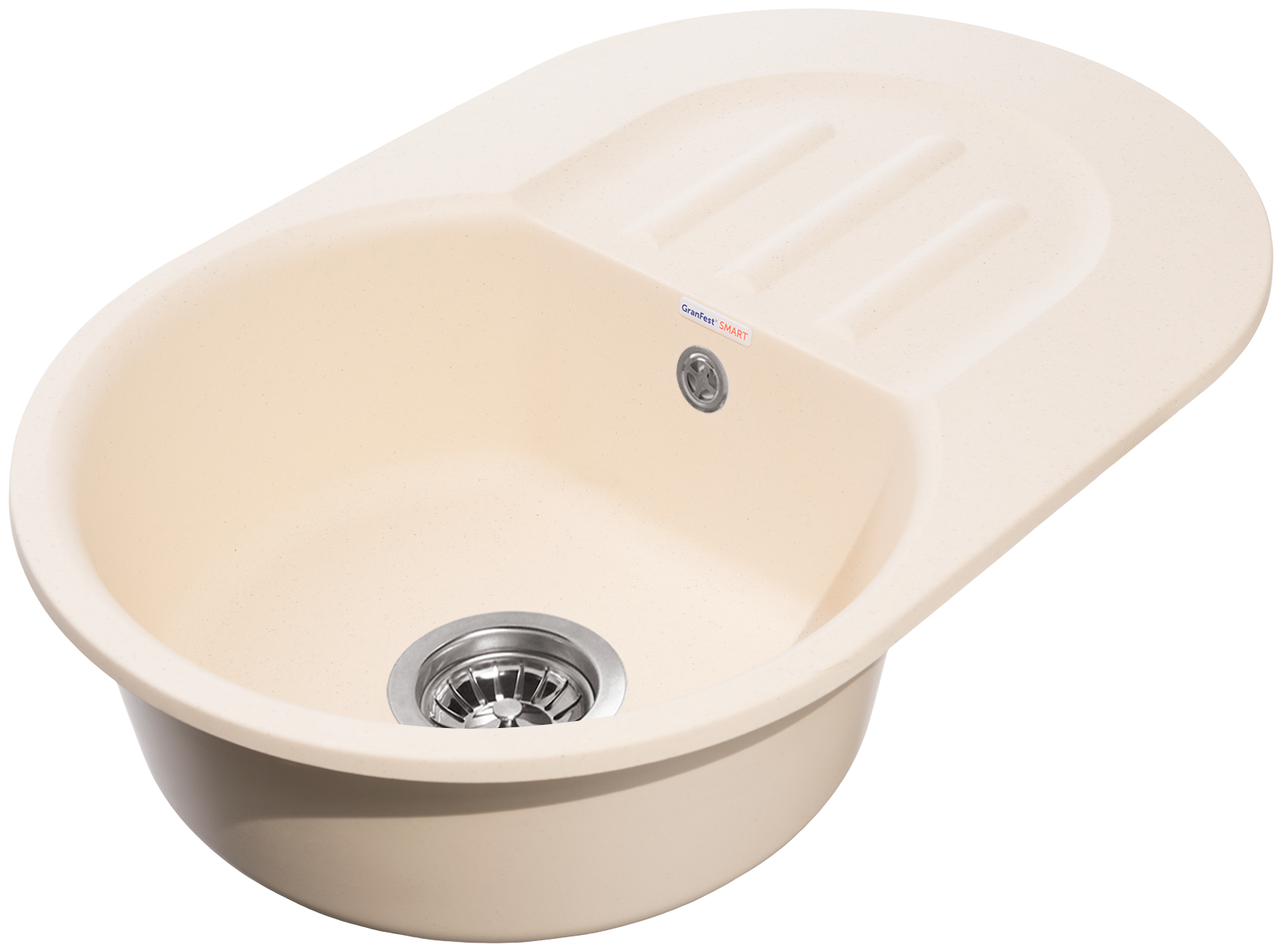Мойки GRANFEST SMART SM685 L (мрамор) 1-чаша+крыло 683х433мм бежевый (без сифона)