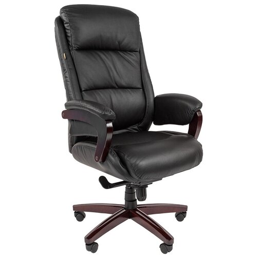 фото Компьютерное кресло chairman 404 для руководителя, обивка: натуральная кожа, цвет: черный