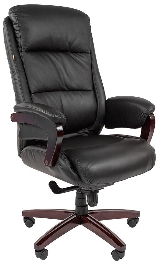 Кресло руководителя Chairman 404, кожа+PU, черн. N