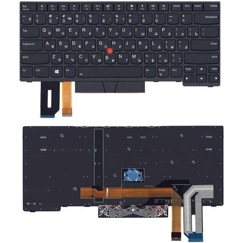 Клавиатура для ноутбука Lenovo E480 T480 P43s черная с подсветкой p/n: 01YP382, SN20P33252, SN5371BL