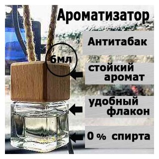 Ароматизатор для автомобиля Антитабак, освежитель воздуха в машину,6 мл.